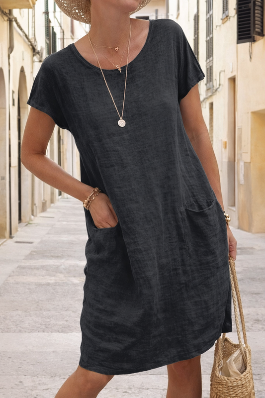 Andrea’s™ | Müheloses Leinenmix-Kleid mit Taschen für den Alltag