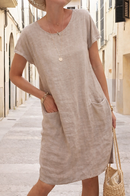 Andrea’s™ | Müheloses Leinenmix-Kleid mit Taschen für den Alltag
