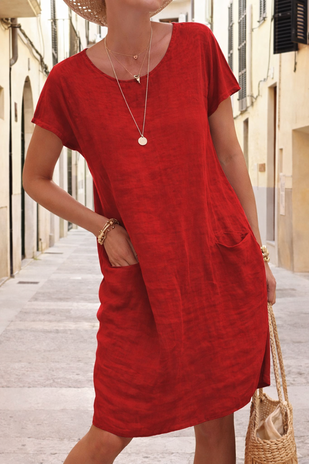 Andrea’s™ | Müheloses Leinenmix-Kleid mit Taschen für den Alltag