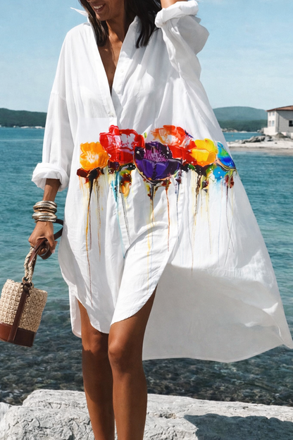 Andrea’s™ | Oversize-Hemdkleid mit tropischem Blumenprint