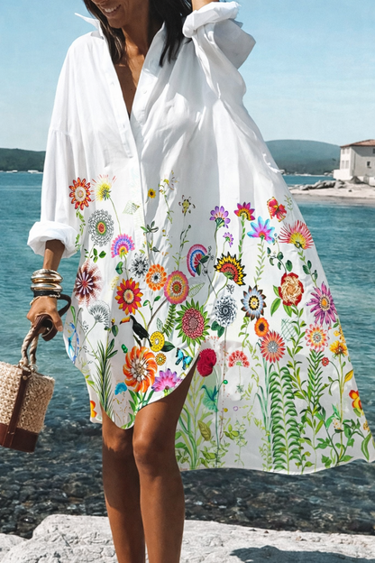 Andrea’s™ | Oversize-Hemdkleid mit tropischem Blumenprint