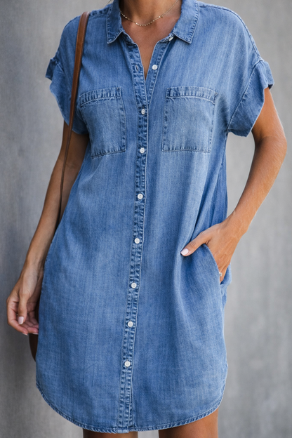 Andrea’s™ | Lässiges Denim-Hemdkleid mit lockerem Schnitt