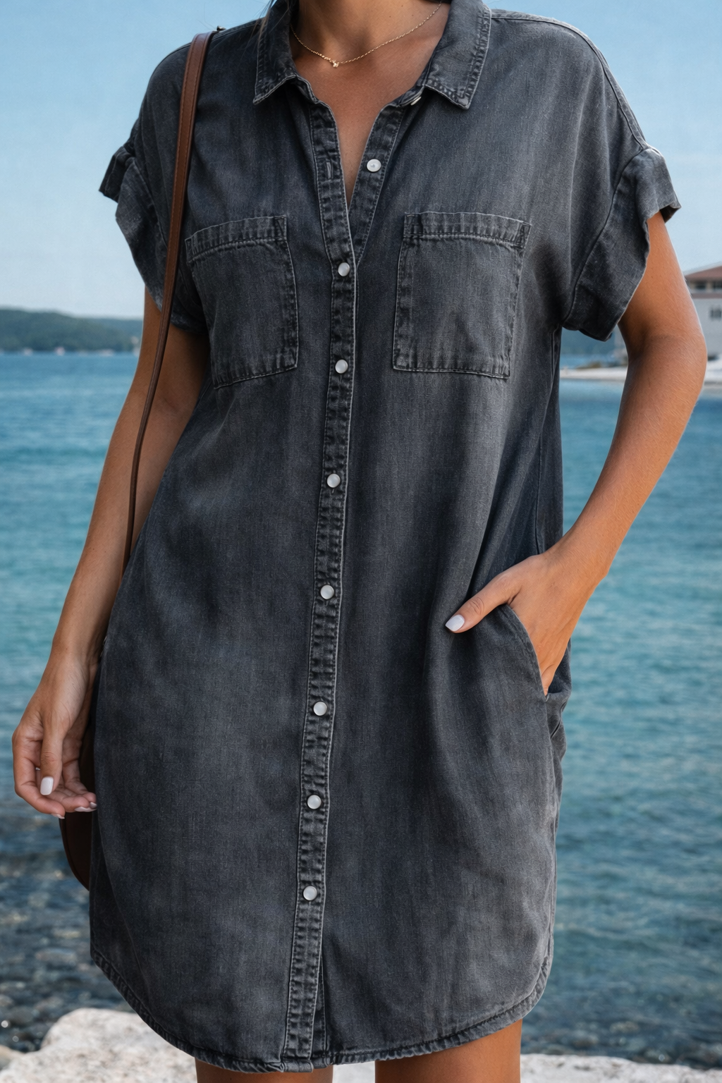 Andrea’s™ | Lässiges Denim-Hemdkleid mit lockerem Schnitt