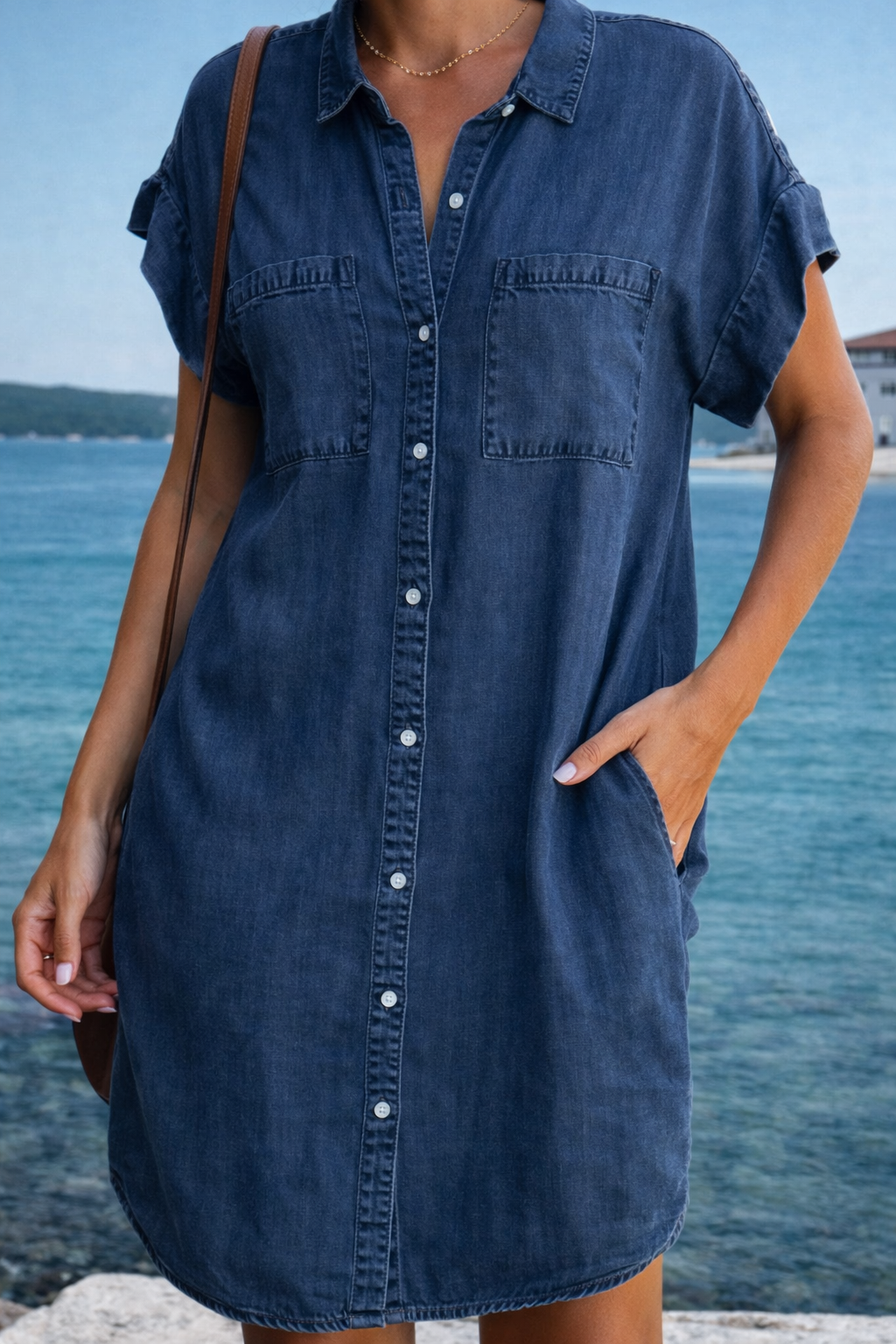 Andrea’s™ | Lässiges Denim-Hemdkleid mit lockerem Schnitt