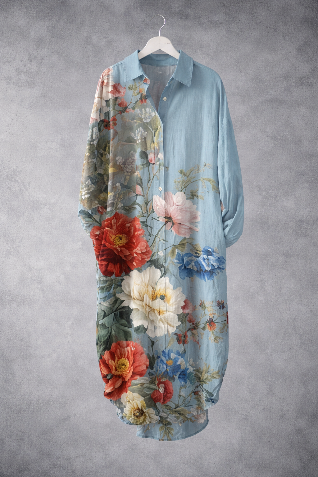 Andrea's™ | Geblümtes Kleid mit langen Ärmeln und Cardigan-Stil