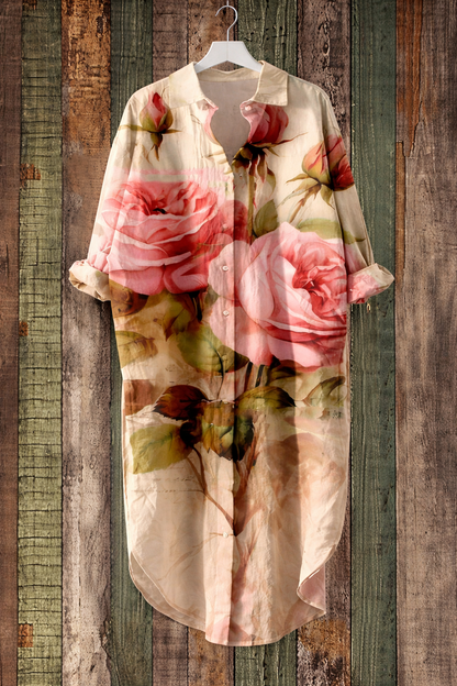 Andrea's™ | Geblümtes Kleid mit langen Ärmeln und Cardigan-Stil