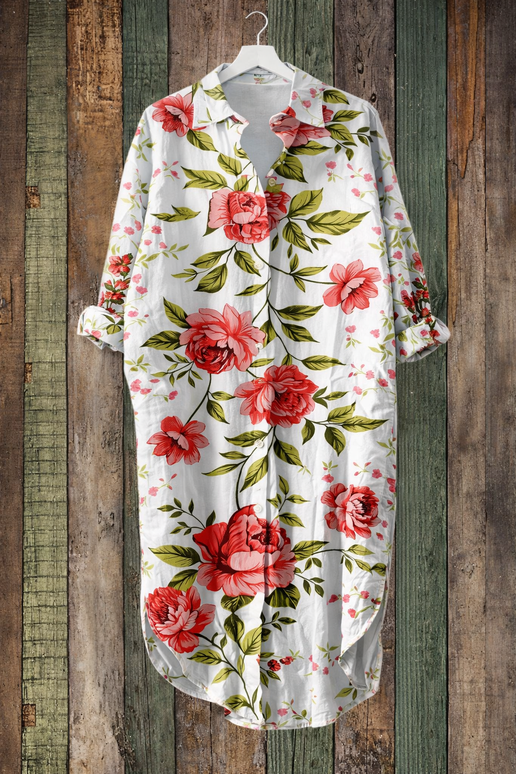 Andrea's™ | Geblümtes Kleid mit langen Ärmeln und Cardigan-Stil