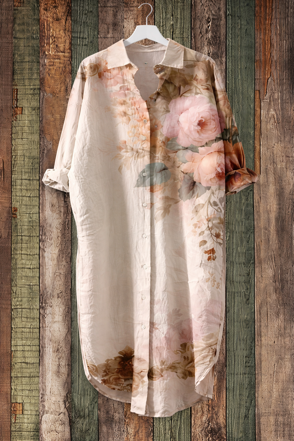 Andrea's™ | Geblümtes Kleid mit langen Ärmeln und Cardigan-Stil