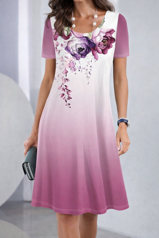 Andrea Serena Midi-Länge Sommerkleid mit Blumenmuster