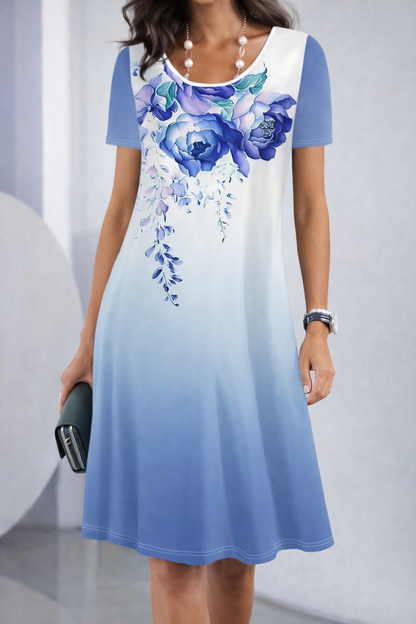 Andrea Serena Midi-Länge Sommerkleid mit Blumenmuster