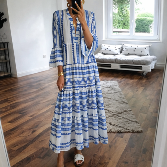 Boho-Maxikleid mit geometrischem Muster von Andrea Serena