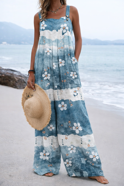 Andrea Serena Jumpsuit mit weitem Bein und lebhaftem Print