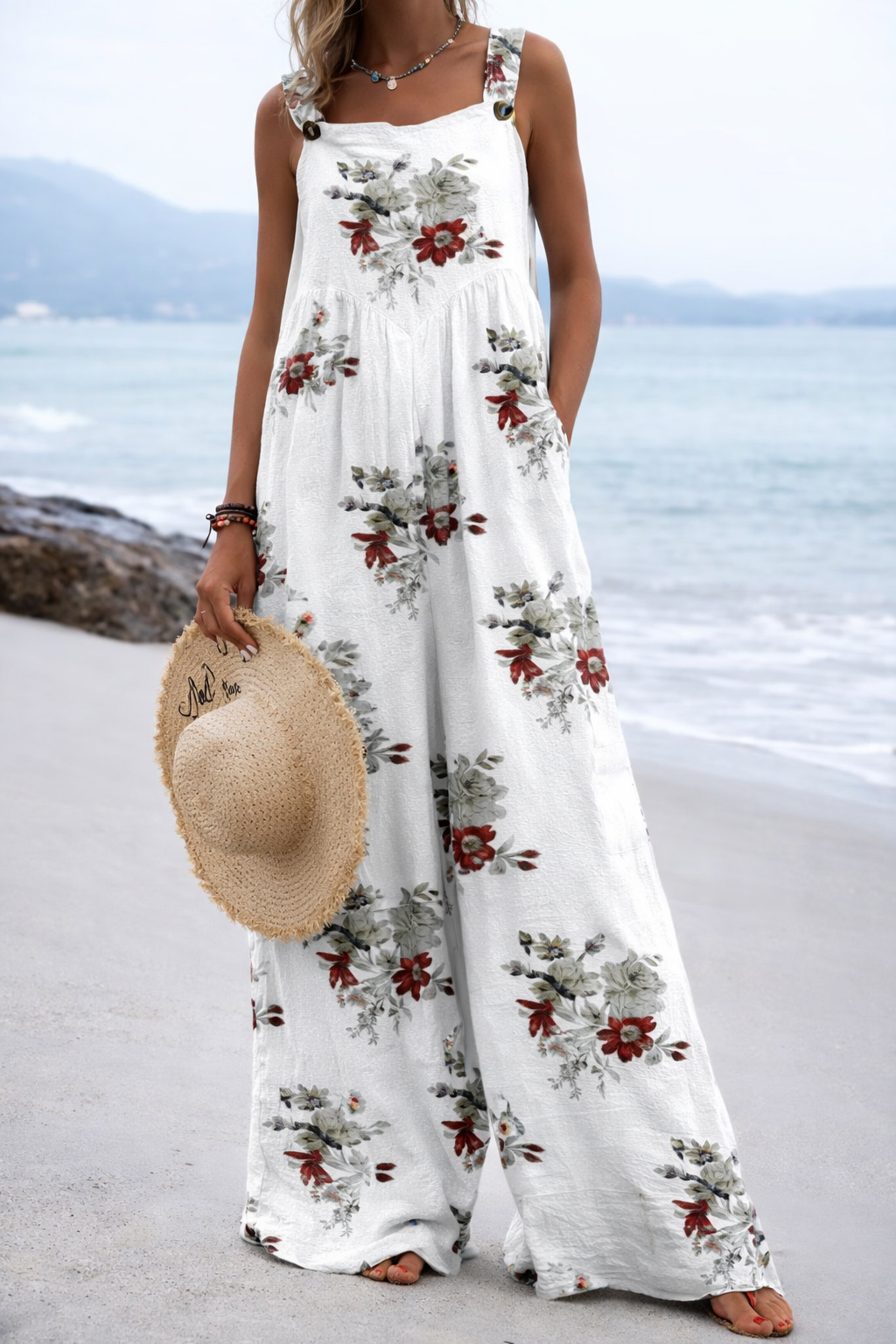 Andrea Serena Jumpsuit mit weitem Bein und lebhaftem Print