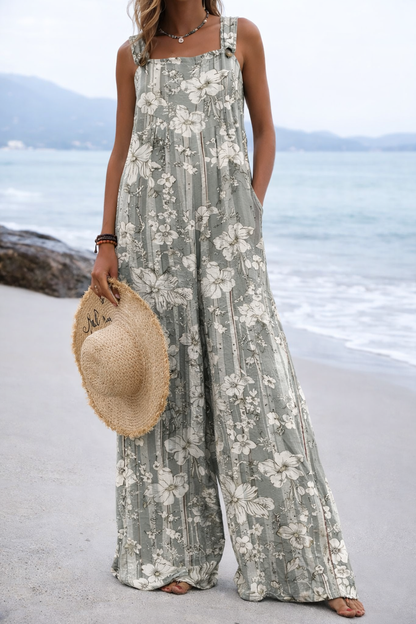 Andrea Serena Jumpsuit mit weitem Bein und lebhaftem Print