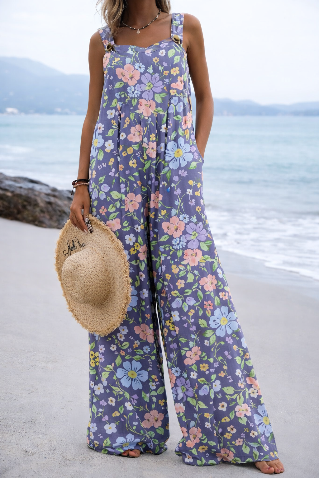 Andrea Serena Jumpsuit mit weitem Bein und lebhaftem Print