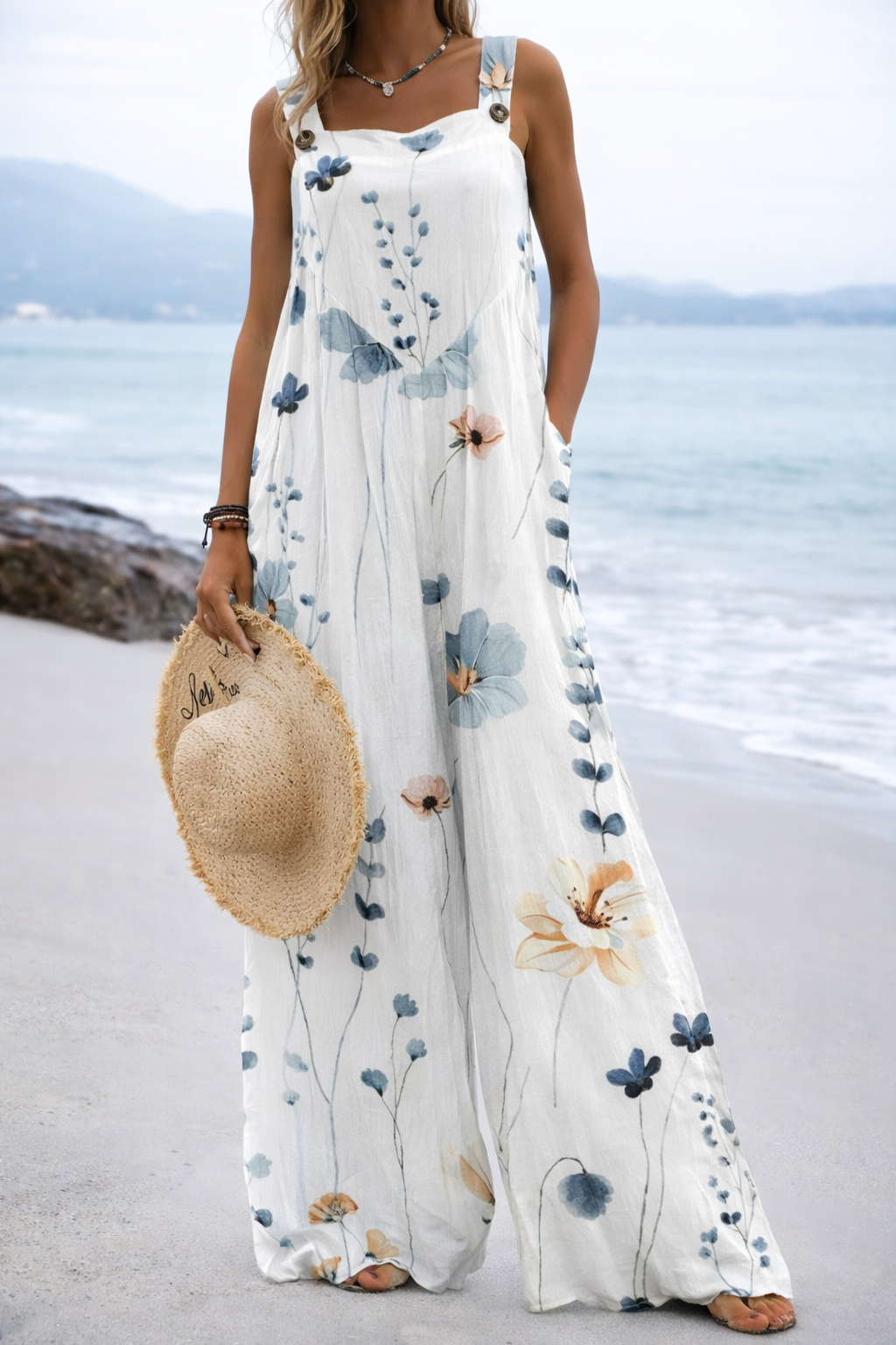 Andrea Serena Jumpsuit mit weitem Bein und lebhaftem Print