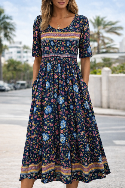 Boho-Blumen-Maxikleid von Andrea Serena