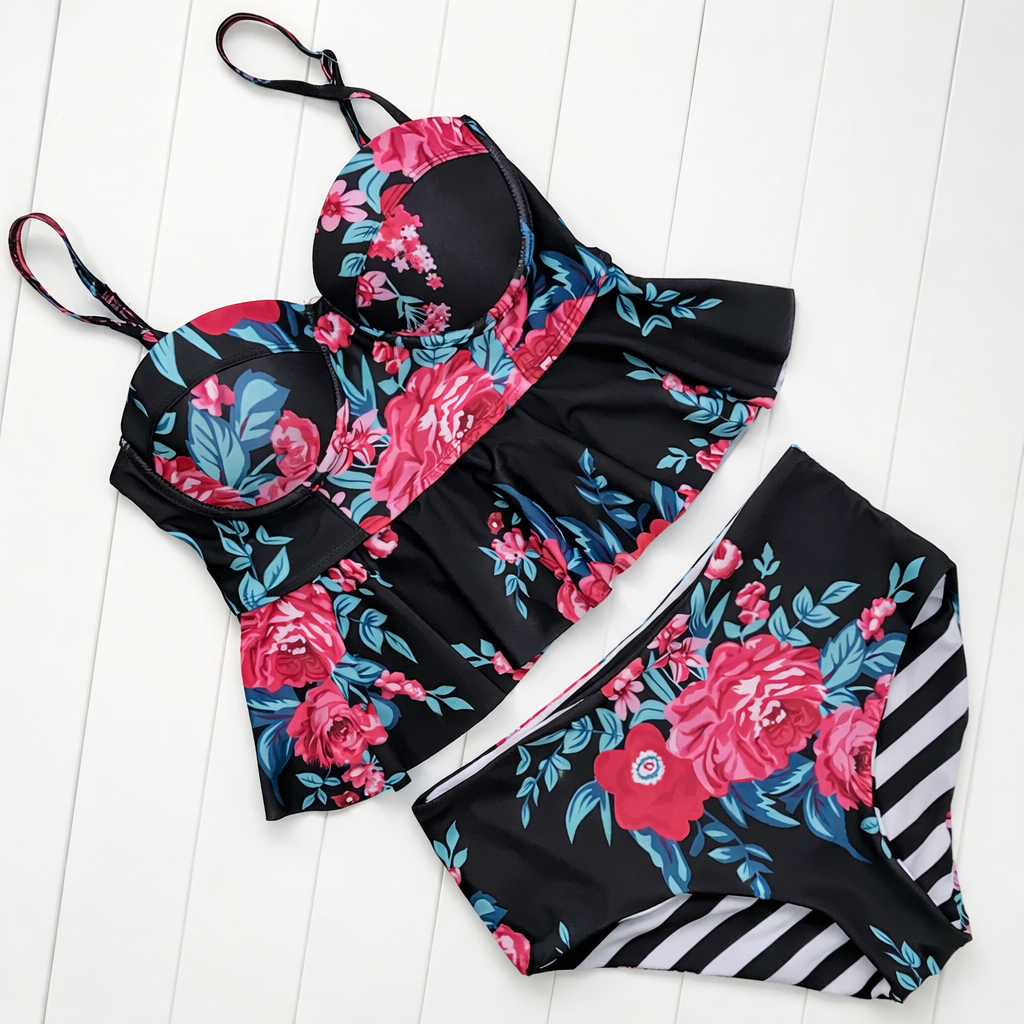 Geblümter High-Waist-Bikini von Andrea Serena Swimwear