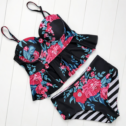 Geblümter High-Waist-Bikini von Andrea Serena Swimwear
