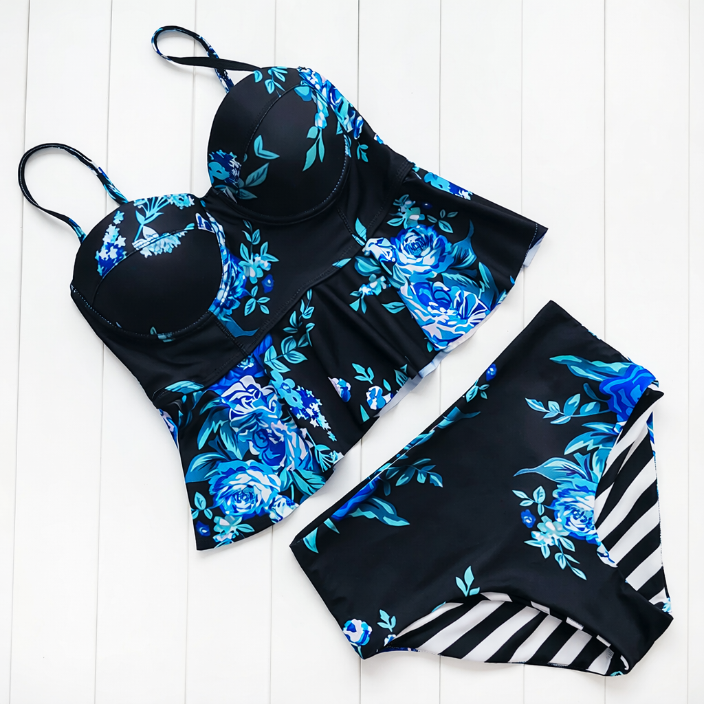 Geblümter High-Waist-Bikini von Andrea Serena Swimwear