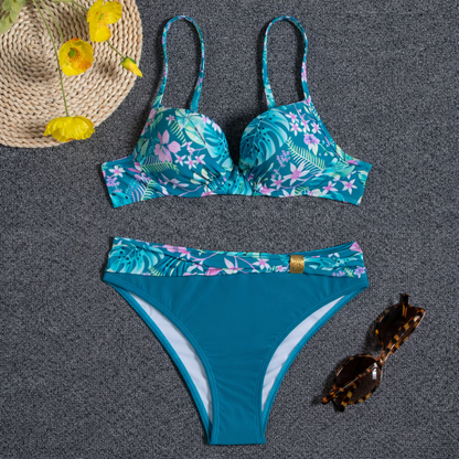 Andrea Serena Bikini-Set mit Blumenmuster und offenem Rücken