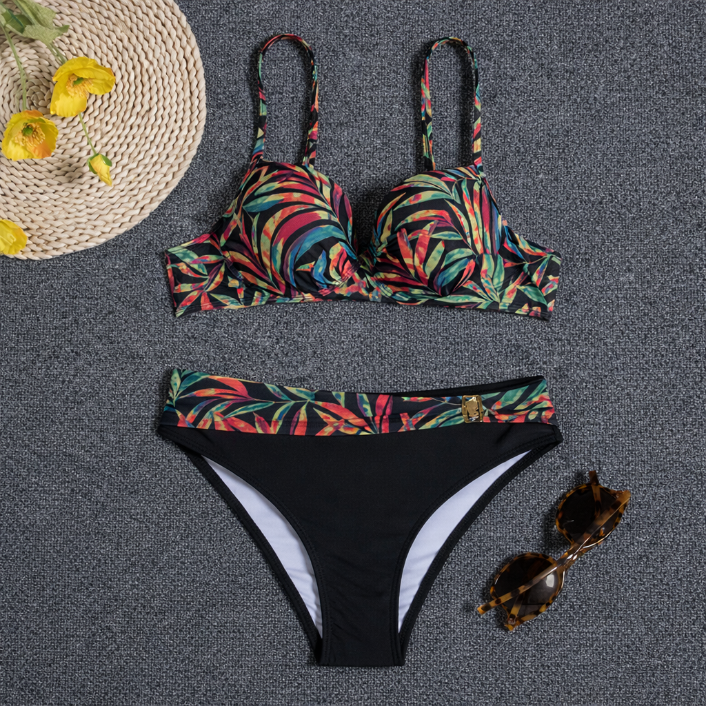 Andrea Serena Bikini-Set mit Blumenmuster und offenem Rücken
