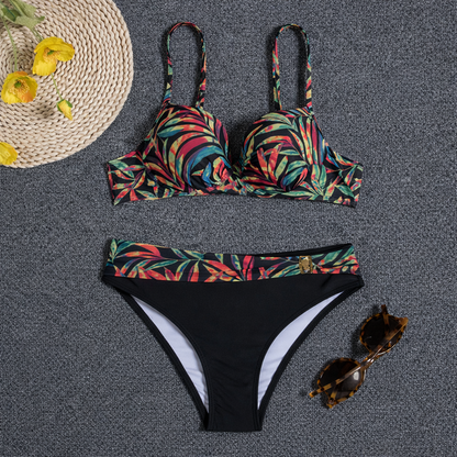 Andrea Serena Bikini-Set mit Blumenmuster und offenem Rücken