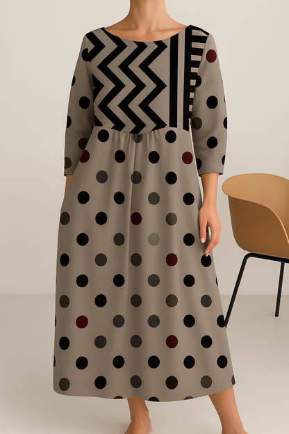 Andrea's™ | Kleid mit Polka-Dots und Blumenmuster