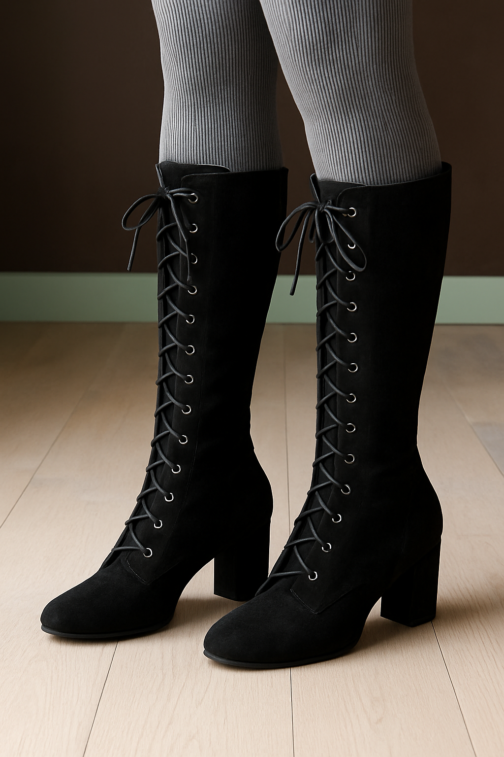 Andrea's™ | Modische Reitstiefel mit Schnürung vorne