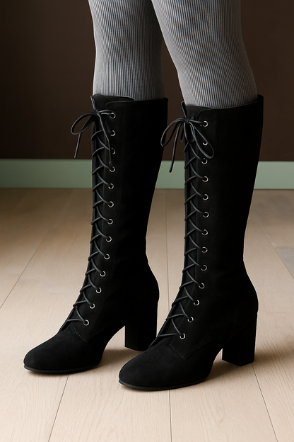 Andrea's™ | Modische Reitstiefel mit Schnürung vorne