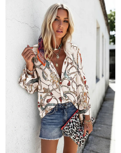 Hemd im lebhaften Andrea-Ainsley-Streetstyle-Stil mit Print
