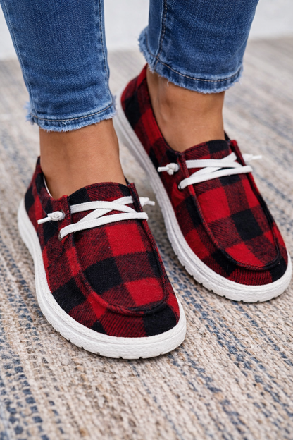 Andrea Serena Sneaker aus kariertem Canvas für jeden Tag – Komfortabel