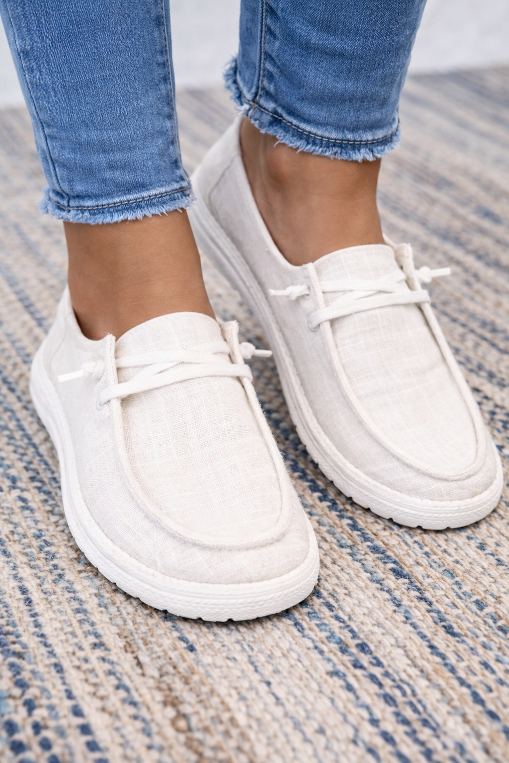 Andrea Serena Sneaker aus kariertem Canvas für jeden Tag – Komfortabel