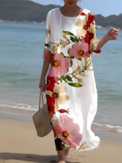 Andrea's™ | Geblümtes Kleid mit Rundhalsausschnitt