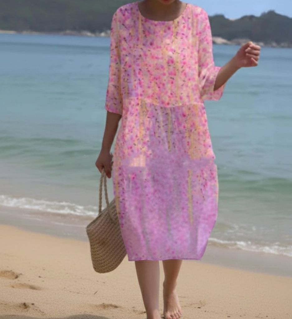 Andrea's™ | Geblümtes Kleid mit Rundhalsausschnitt