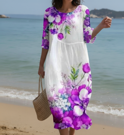 Andrea's™ | Geblümtes Kleid mit Rundhalsausschnitt