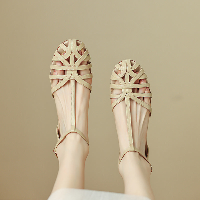 Andrea's™ | Damen Sandalen mit geschlossener Spitze und flachem Absatz