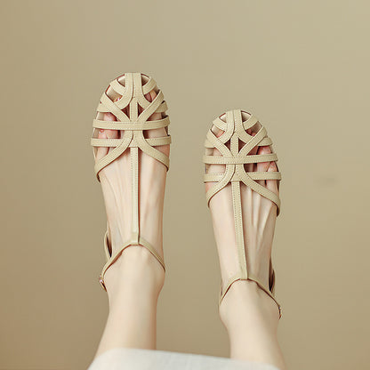 Andrea's™ | Damen Sandalen mit geschlossener Spitze und flachem Absatz