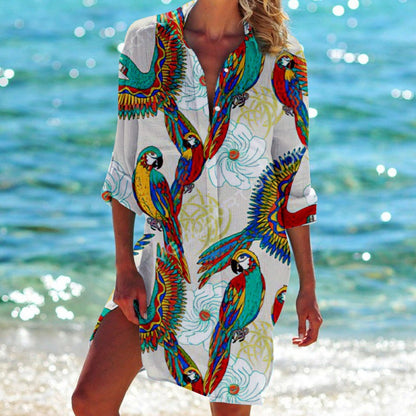 Andrea's™ | Polokleid mit lebendigen Naturdrucken
