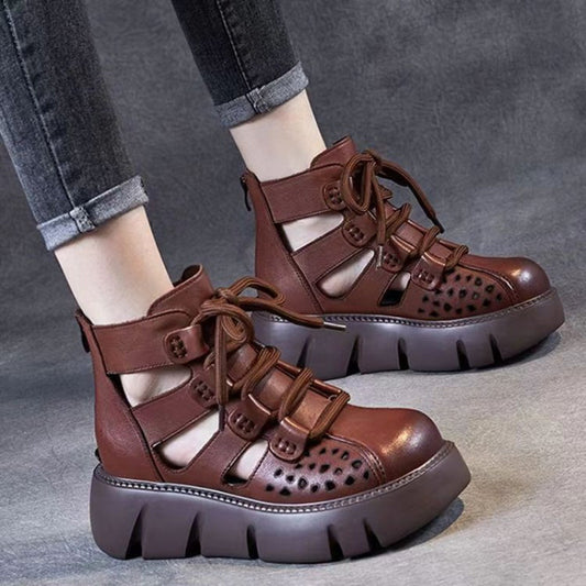 Andrea's™ | Chunky-Schnürstiefel mit Cut-Outs