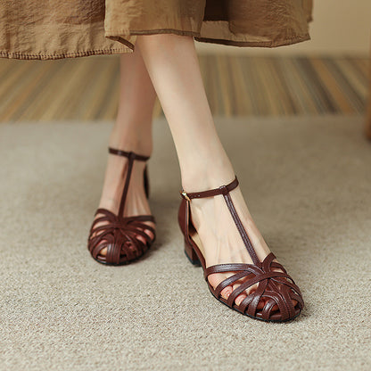 Andrea's™ | Damen Sandalen mit geschlossener Spitze und flachem Absatz
