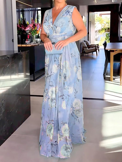 Andrea's™ | Elegantes Maxikleid aus Chiffon mit Blumenmuster
