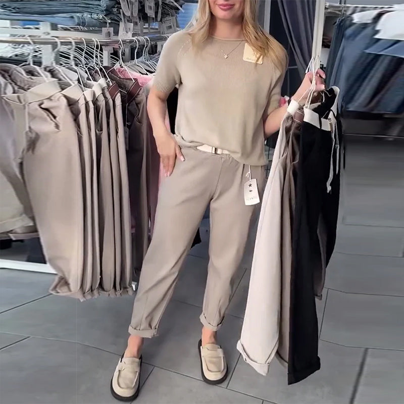 Andrea's™ | Hose einfarbig lässig gerade