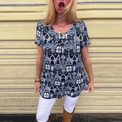 Andrea's™ | T-Shirt lässig Retro Rundhals bedruckt