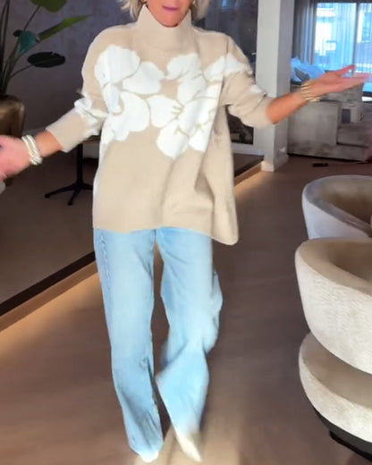 Andrea's™ | Pullover Stehkragen Blumenprint