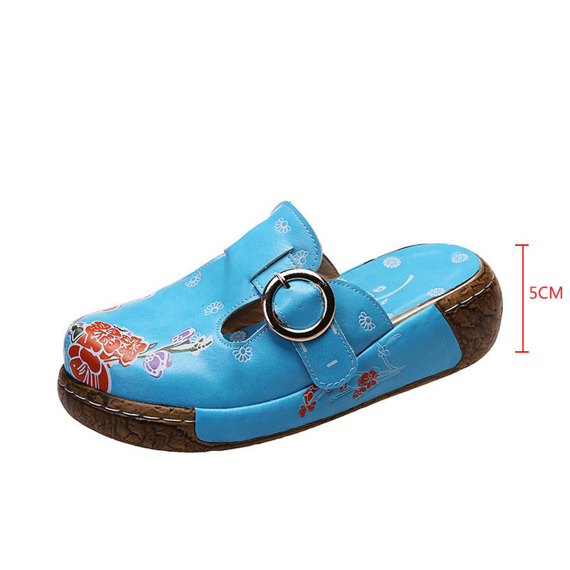 Boho Floral Andrea Serena Plateau-Clogs Sandalen