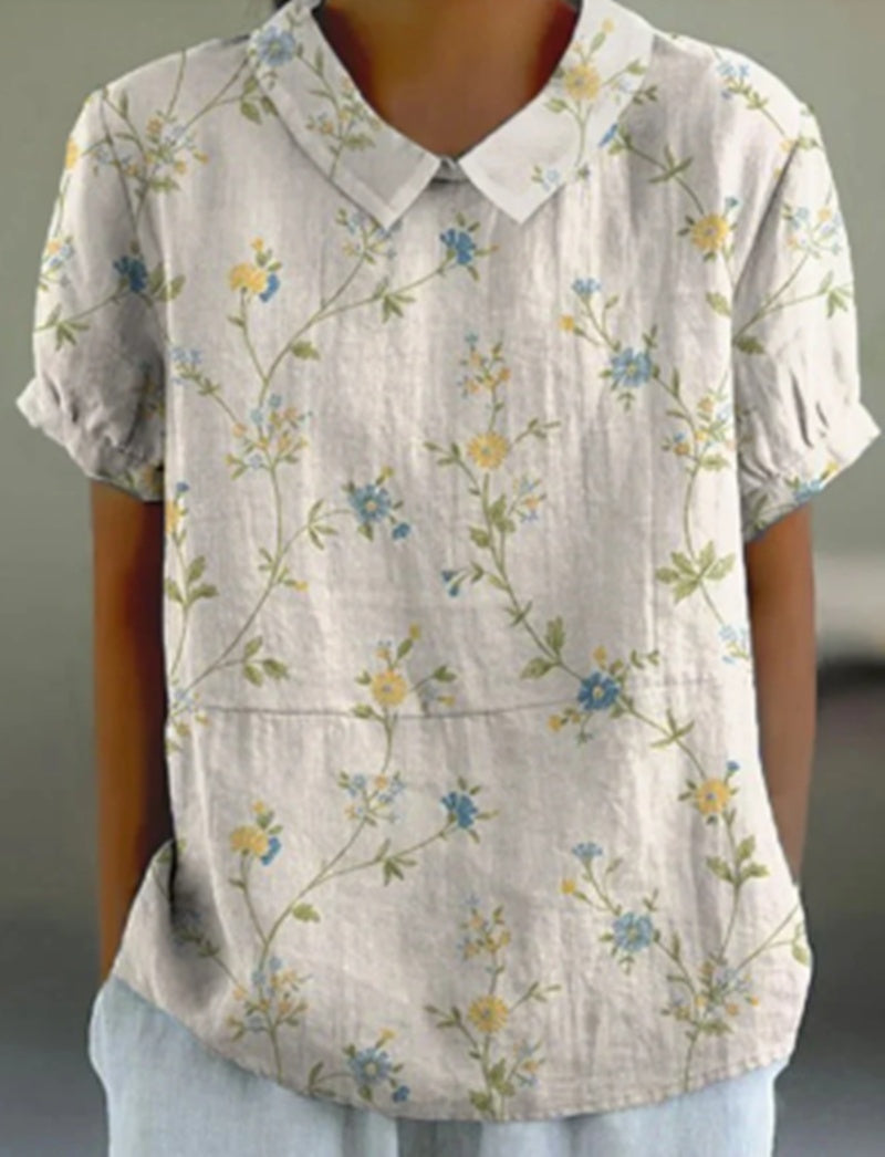 Andrea's™ | Bedruckte Bluse mit Rundhalsausschnitt