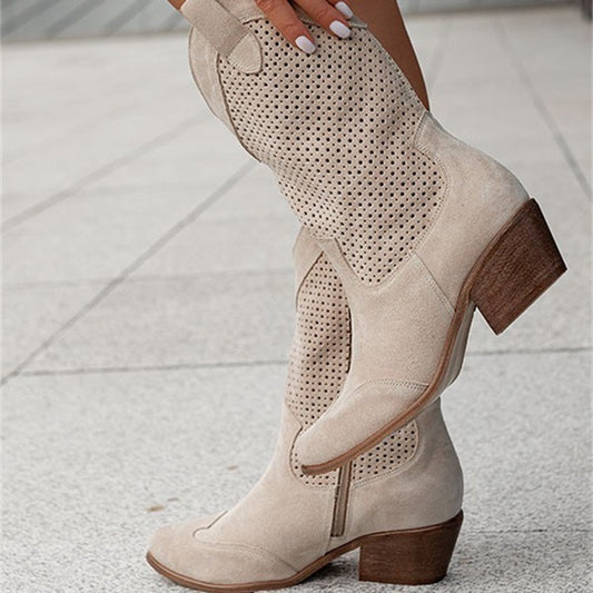 Andrea's™ | Damenstiefel aus Wildleder mit mittlerem Absatz