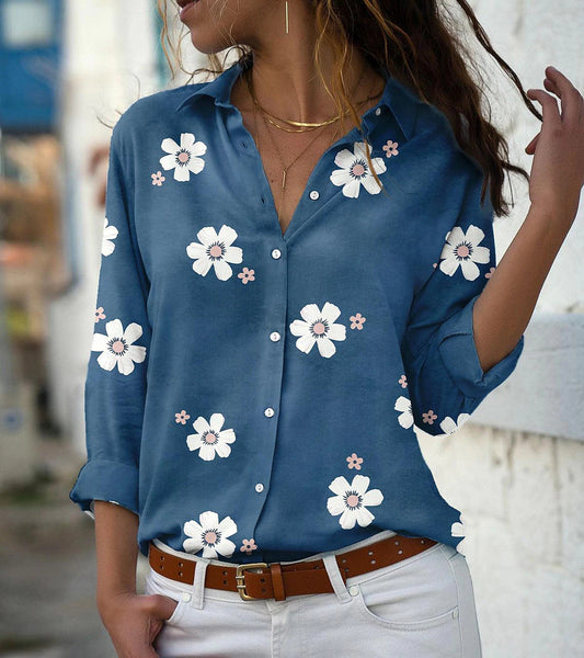 Andrea's™ | Langärmlige Bluse mit Blumenmuster