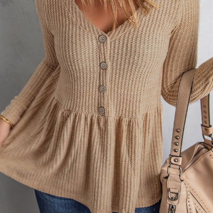 Cozy Knit V-Neck Blouse Andrea Serena